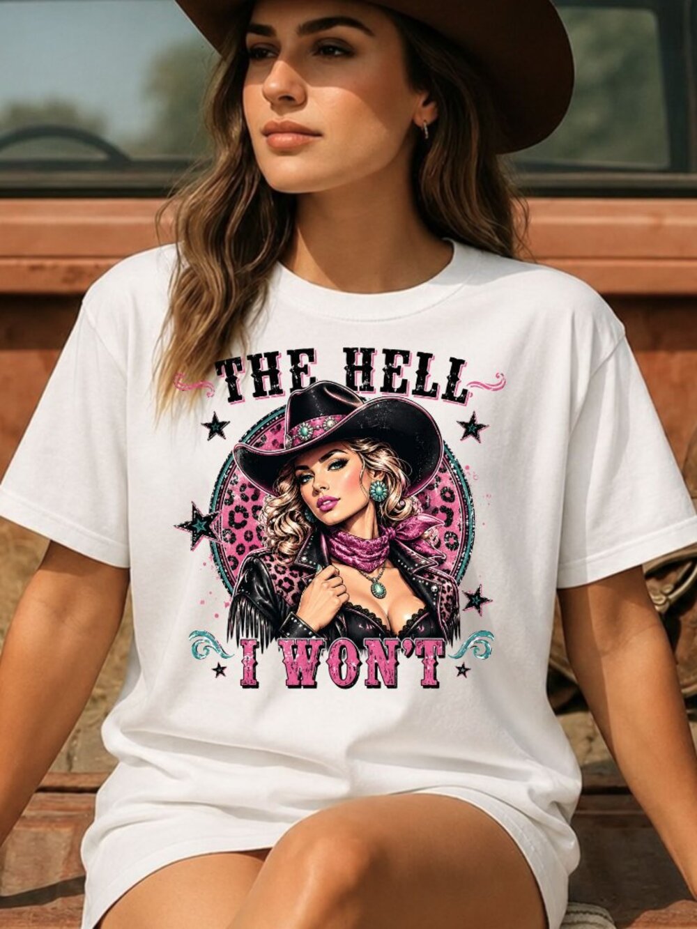 Graphic T Shirt I Wont Western Funny Trendy Short Sleeve Tee Womens Top White